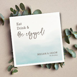 Essen Drink sei Verlobt Dusty Blue Engagement Part Serviette