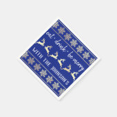 Essen Drink seien Sie froh White Gold Rentier Blue Serviette (Ecke)