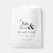 Essen Drink sein 65 fünf Funky Retro 65. Geburtsta Geschenktütchen (Vorderseite)