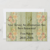 Essen Drink & Suitup Holz Werden Sie mein Bestman Einladung (Rückseite)