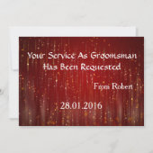 Essen Drink & Suitup Lila Werden Sie mein Bestman Einladung (Rückseite)