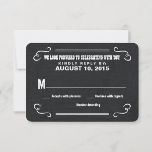 Essen Drink & UAWG Western Burlap Wedding Repair C RSVP Karte
