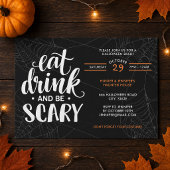 Essen Drink und Beängstigend Halloween Bash Einlad Einladung