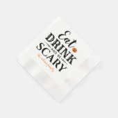 Essen Drink und Beängstigend sein moderne Typograf Serviette (Ecke)