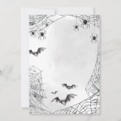 Essen Drink und Beängstigendes Gothic Skull Hallow Einladung (Rückseite)