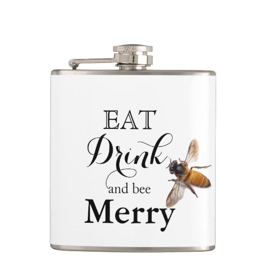 Essen Drink und Biene Merry Flachmann (Vorderseite)