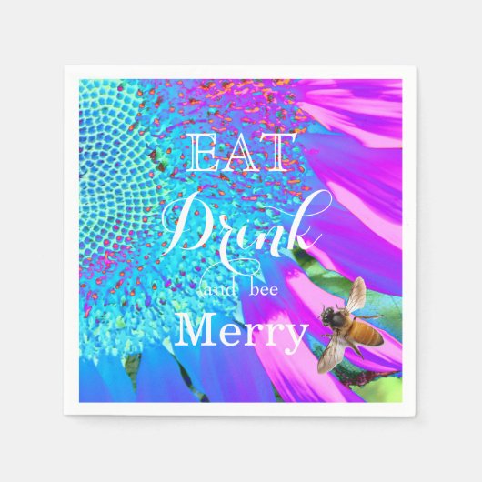 Essen Drink und Biene Merry Serviette (Vorderseite)