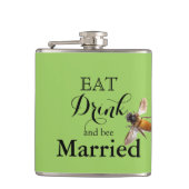 Essen Drink und Biene Verheiratet Flachmann (Vorderseite)