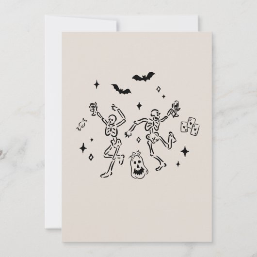 Essen Drink und leckeres erwachsenes Halloween-Par Einladung (Rückseite)