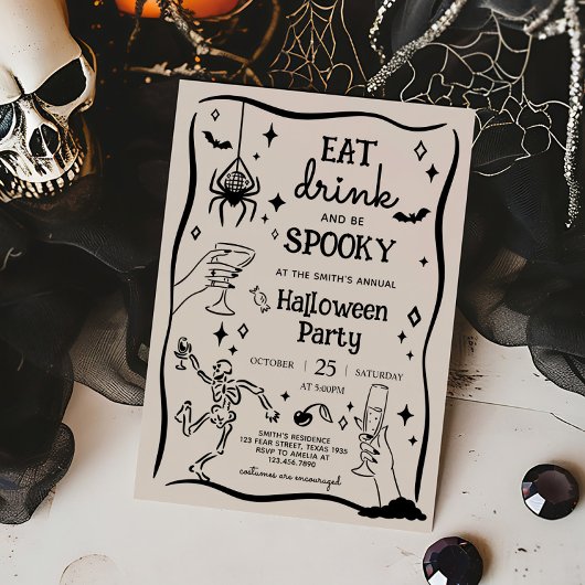 Essen Drink und leckeres Halloween-Party Einladung