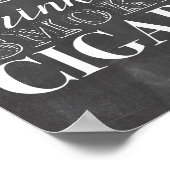 Essen Drink und rauchen Zigarren Party Zeichen Poster (Ecke)