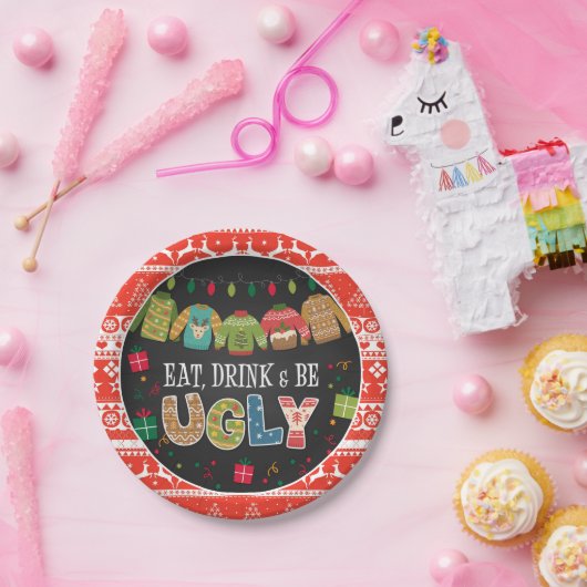 Essen Drink und seien Sie einfach Weihnachten Swea Pappteller (Party)