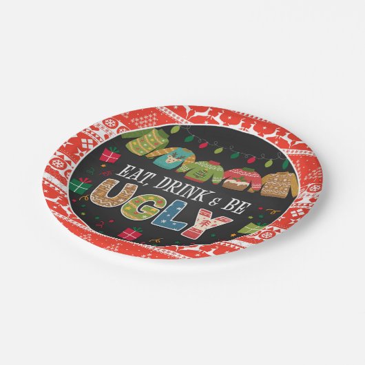 Essen Drink und seien Sie einfach Weihnachten Swea Pappteller (Schrägansicht)