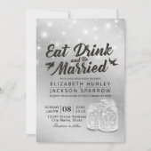 Essen Drink und Verheiratet Hochzeitsnacht Mason J Einladung (Vorderseite)
