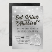 Essen Drink und Verheiratet Hochzeitsnacht Mason J Einladung (Vorne/Hinten)