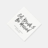 Essen Drink und Verheiratete Hochzeit Serviette (Ecke)