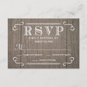 Essen Drink und Verheirateter UAWG Western Holzver RSVP Karte