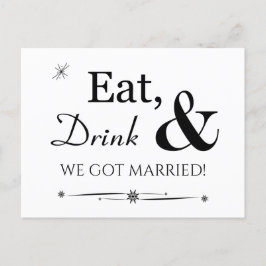 Essen Drink Wir Got Verheiratet Retro Elopement Pa Postkarte