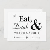 Essen Drink Wir Got Verheiratet Retro Elopement Pa Postkarte (Vorne/Hinten)