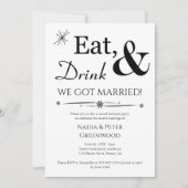 Essen Drink Wir Got Verheiratetes Elopement Party Einladung (Vorderseite)