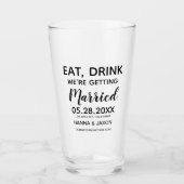 Essen Drink wir werden Save the Date heiraten Glas (Vorderseite)