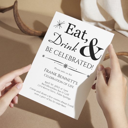 Essen Drink zu feiern Retro Feier des Lebens Einladung