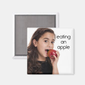 Essen eines Apple Kühlschrank Magnet (Vorderseite/Rückseite)