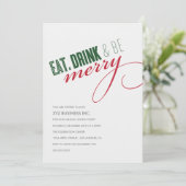 Essen. Einladung zu einer Party mit Skript-Feier (Stehend Vorderseite)