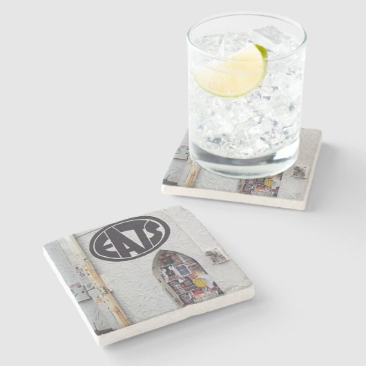 Essen, essen, Atlanta, essen Steinuntersetzer (Seitenansicht)