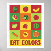Essen Farben Obst und Gemüse Plakat