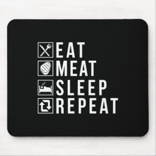 Essen Fleisch schlafen Wiederholung Grillen Grill  Mousepad