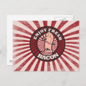 Essen Fresh Bacon Funny Pig Parody Postkarte (Vorne/Hinten)