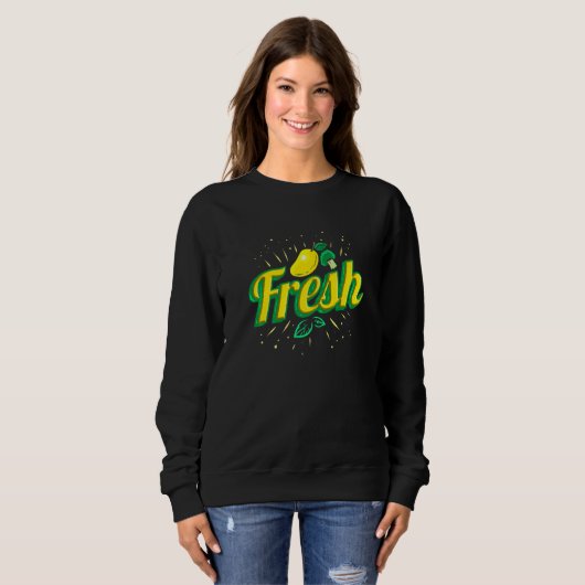 Essen Frische Mango Lemon und Brokkoli Vegetarian Sweatshirt (Vorne ganz)