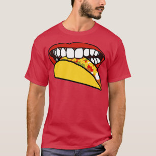 Essen für Mund Mit Roten Lippen und Weißen Zähnen T-Shirt