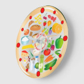Essen gesunde farbenfrohe Lebensmittelgruppen Küch Große Wanduhr (Winkel)