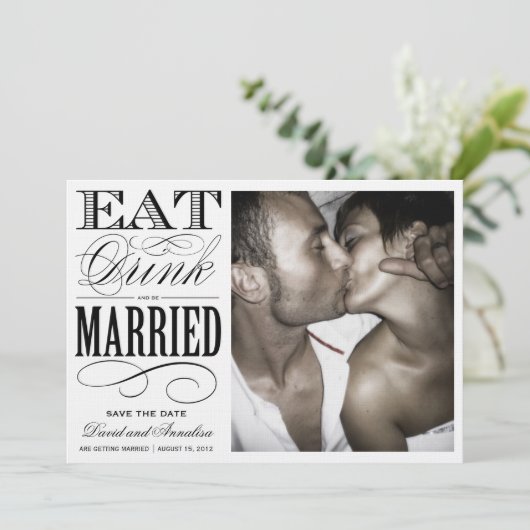 ESSEN, GETRÄNK | Datum freihalten Save The Date (Stehend Vorderseite)