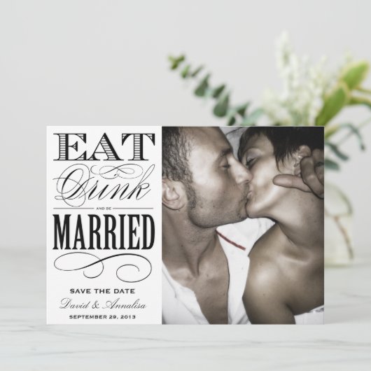 ESSEN, GETRÄNK | Datum freihalten Save The Date (Stehend Vorderseite)