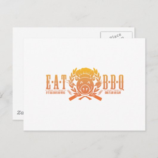 Essen GRILLEN Fade Postkarte (Vorne/Hinten)