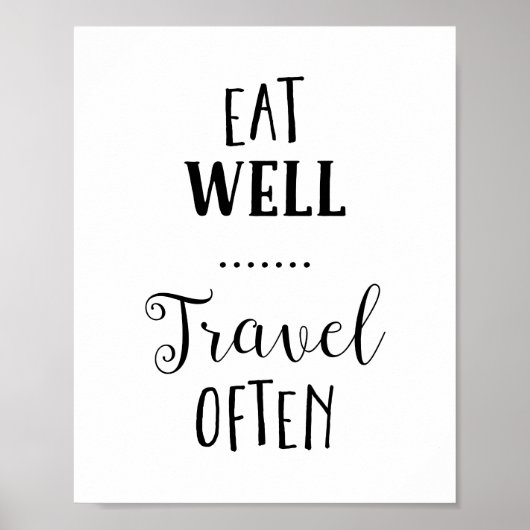 Essen gut Reisen oft Typografie Print Poster (Vorne)