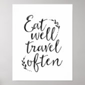 Essen gut Reisen oft Typografie Zitat Poster (Vorne)