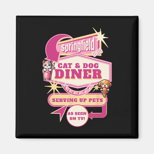 Essen Haustiere Springfield Ohio Funny Cats Hunde Magnet (Vorne)