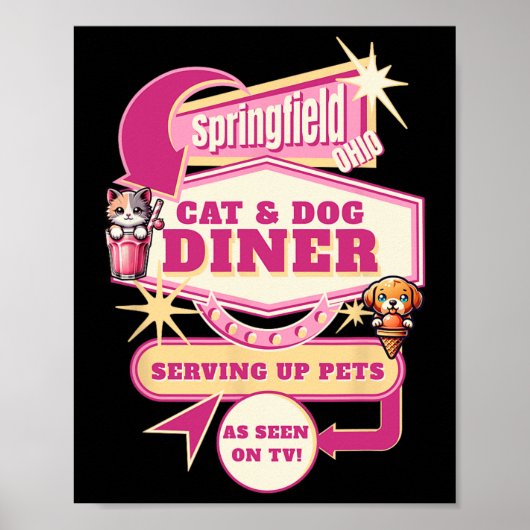 Essen Haustiere Springfield Ohio Funny Cats Hunde  Poster (Vorne)