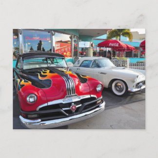 Essen in den 50er Jahren bei Mel's Diner Postkarte