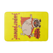 Essen ist mein überragender Rotkleid Mops Comic St Badematte (Vorderseite)