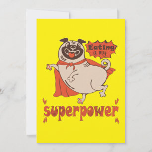 Essen ist mein überragender Rotkleid Mops Comic St Einladung
