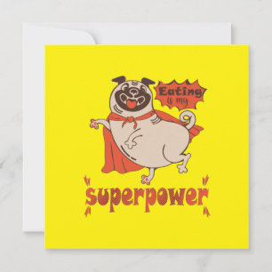 Essen ist mein überragender Rotkleid Mops Comic St Einladung