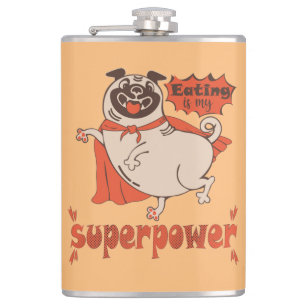 Essen ist mein überragender Rotkleid Mops Comic St Flachmann