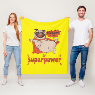 Essen ist mein überragender Rotkleid Mops Comic St Fleecedecke