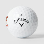 Essen ist mein überragender Rotkleid Mops Comic St Golfball (Logo)