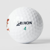 Essen ist mein überragender Rotkleid Mops Comic St Golfball (Logo)